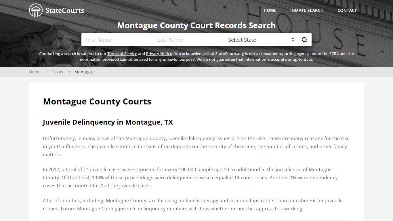 Montague County, TX Courts - Records & Cases - StateCourts